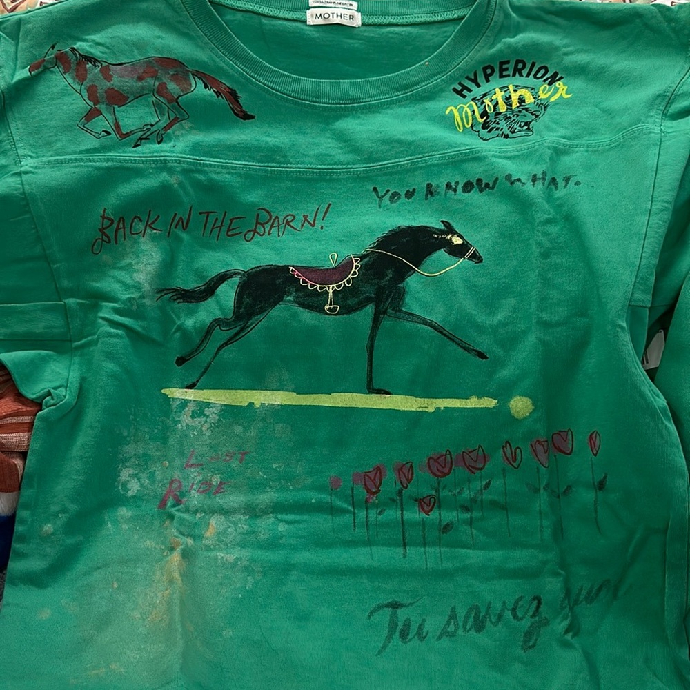 The footballer Tee back in the barn